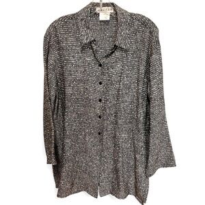 Vtg Jaeger shirt/jacket button down with vented sides and square hem size 8